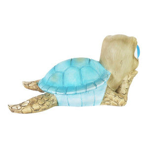 Hand Painted Sunning Beach Turtle Décor, 9.5 by 5.5 Inches | Shop Garden Decor by Exhart