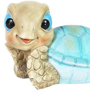 Hand Painted Sunning Beach Turtle Décor, 9.5 by 5.5 Inches | Shop Garden Decor by Exhart