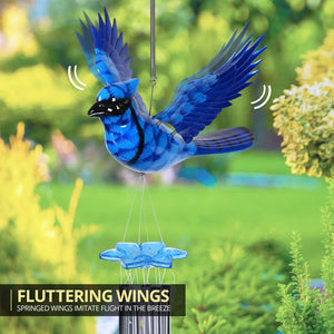 Large WindyWings Blue Jay Wind Chime, 12 by 24 Inches | Shop Garden Decor by Exhart