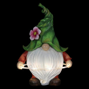 Solar Hula Hoop Garden Gnome Statuary, 7.5 by 11.5 Inches | Shop Garden Decor by Exhart