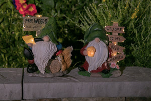 Solar Gnome with a Welcome to my Beer Garden Sign, 8 by 9.5 Inches | Shop Garden Decor by Exhart