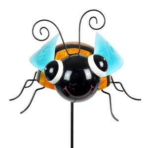 Hand Painted Metal Bee Garden Stake, 8.5 by 36 Inches | Shop Garden Decor by Exhart