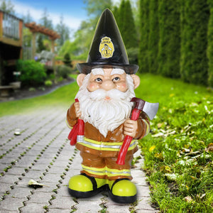 Fireman Fred Gnome Garden Statue, 13.5 Inches tall | Shop Garden Decor by Exhart