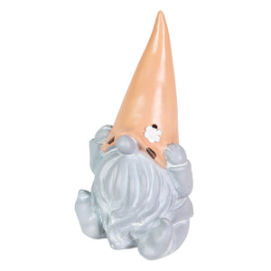 Solar Peach Hat Grey Garden Gnome Statuary, 10 Inch | Shop Garden Decor by Exhart