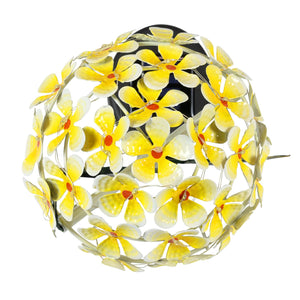 Solar Metal Hydrangea Garden Stake in Yellow with Twenty-Six LED lights, 21 Inch | Shop Garden Decor by Exhart