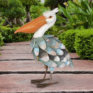 Wood and Metal Pelican Garden Statue, 15 Inch | Shop Garden Decor by Exhart