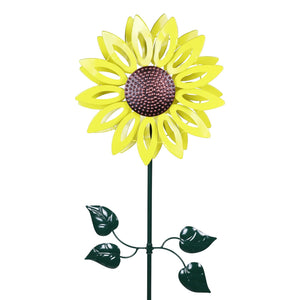 Kinetic Yellow Sunflower Metal Garden Stake, 12 x 4 x 47.5 Inches | Shop Garden Decor by Exhart