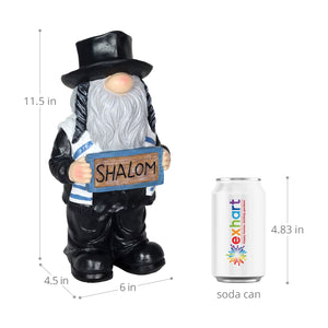 Orthodox Gnome Statue with Shalom Sign, 6 x 4.5 x 11 Inches | Shop Garden Decor by Exhart