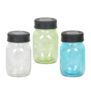 3 Piece Solar Glass Firefly Light Jar Set, 5.5 Inch | Shop Garden Decor by Exhart