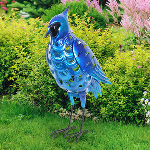 Solar Metal Filigree Blue Jay Garden Statue, 17 Inch | Shop Garden Decor by Exhart