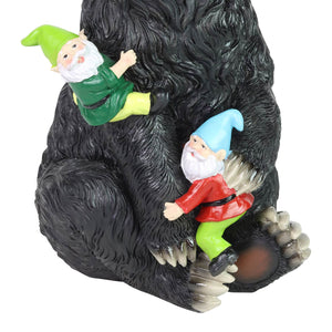 Bear Garden Statue with Gnomes, Hand Painted, UV-Treated Resin, 6.5 x 12 Inches | Shop Garden Decor by Exhart