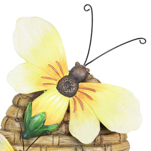 Solar Welcome to our Home Hand Painted Bee Hive Statuary, 15 Inch | Shop Garden Decor by Exhart