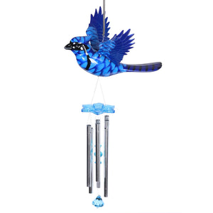 Large WindyWings Blue Jay Wind Chime, 12 by 24 Inches | Shop Garden Decor by Exhart