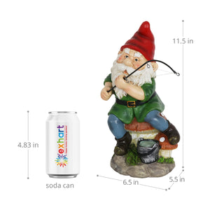 Good Time Fishing Frodo Red Hat Gnome Statue, 11 Inches | Shop Garden Decor by Exhart