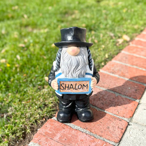 Orthodox Gnome Statue with Shalom Sign, 6 x 4.5 x 11 Inches | Shop Garden Decor by Exhart