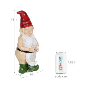 Good Time Naked Rain Gauge Randy Gnome, 6 by 14 Inches | Shop Garden Decor by Exhart
