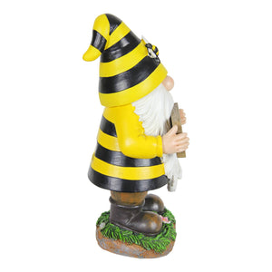 Solar Beekeeper Gnome Statue with Save the Bees Sign, 6 by 13 Inches | Shop Garden Decor by Exhart