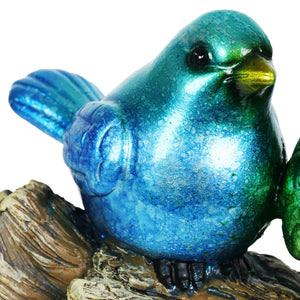 Hand Painted Tie Dye Birds on Welcome Log Garden Statue, 13 by 6.5 Inches | Shop Garden Decor by Exhart