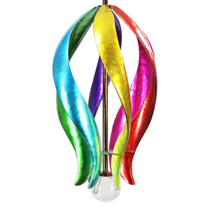 Art-In-Motion Colorful Hanging Helix Spinner in Metal with Glass Crackle Ball, 9.5 by 19 Inches | Shop Garden Decor by Exhart