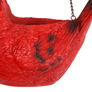 Hand Painted Red Cardinal Resin Hanging Basket Planter, 9 Inches | Shop Garden Decor by Exhart