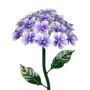 Solar Metal Hydrangea Garden Stake in Purple with Twenty-Six LED Lights, 7 by 21 Inches | Shop Garden Decor by Exhart