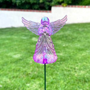 2 Piece Purple Angel WindyWing Garden Stakes, 4.5 by 30 Inches | Shop Garden Decor by Exhart