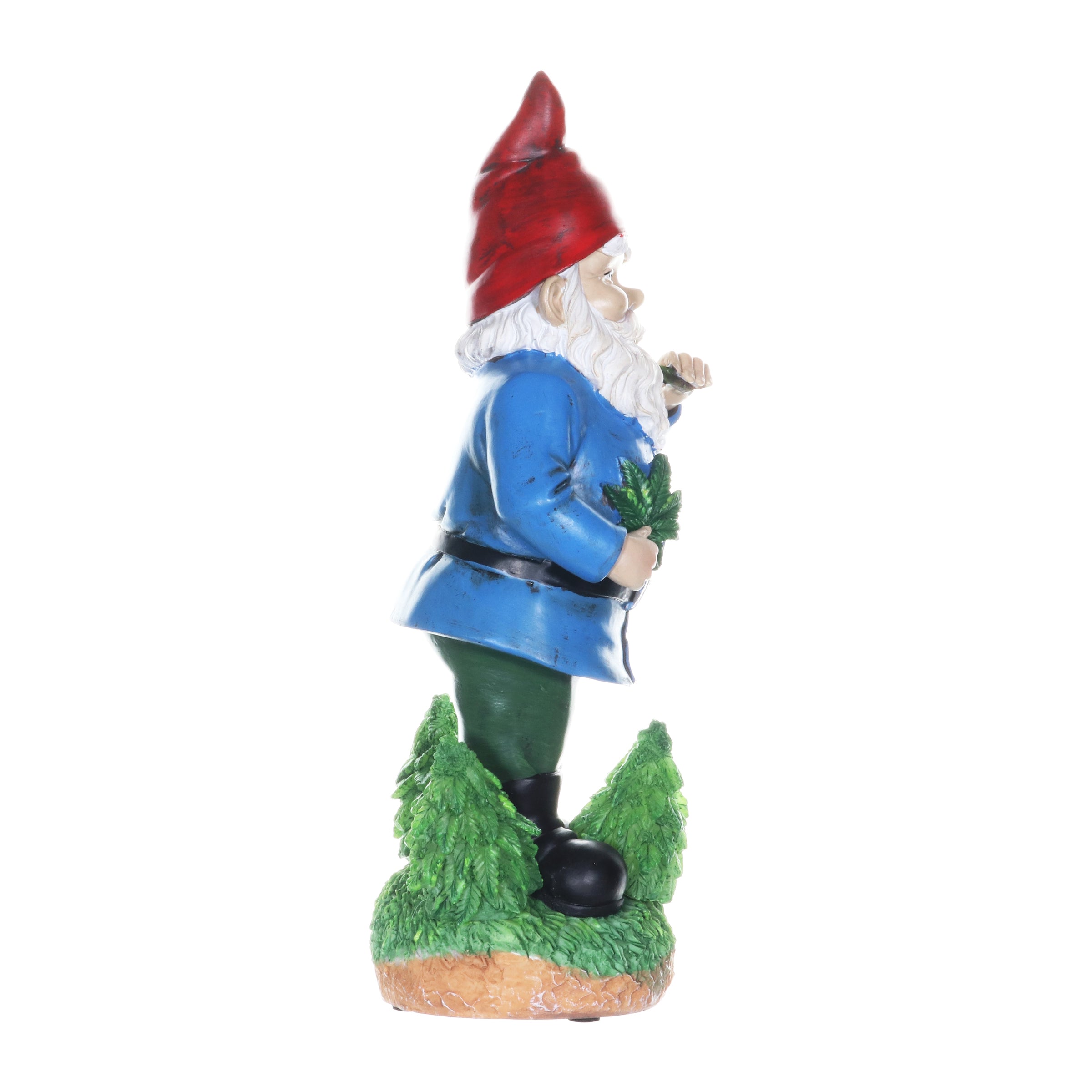 Good Time Nugg Gnome Statue Smoking Marijuana with Light Up LEDs on a Battery Timer, Indoor or Outdoor, 12 Inches Tall | Exhart