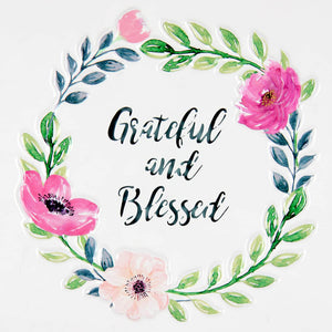 Grateful and Blessed Framed Metal Hanging Wall Décor, 8 by 8 Inches | Shop Garden Decor by Exhart