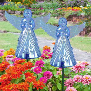 2 Piece Blue Angel WindyWing Garden Stakes, 4.5 by 30 Inches | Shop Garden Decor by Exhart