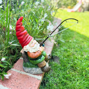 Good Time Fishing Frank Garden Gnome Statue, 13 Inch | Shop Garden Decor by Exhart