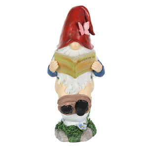 Good Time Toilet Timmy Garden Gnome Statue with LED lights on a Battery Operated Timer, 7.5 by 10.5 Inches | Exhart