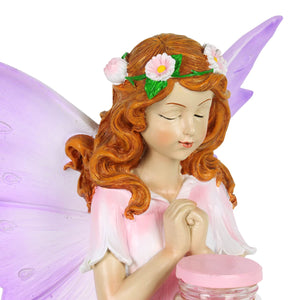 10 Inch Solar Fairy w Rose w Firefly Jar | Shop Garden Decor by Exhart