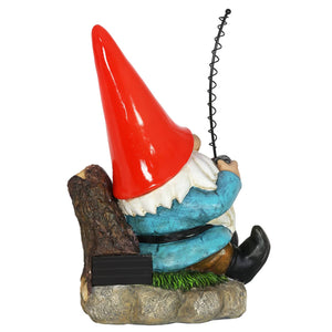 Good Time Solar Fishing Freddy Red Hat Gnome Statue, 12 Inch | Shop Garden Decor by Exhart