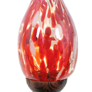 Solar Hand Blown Red Glass Twisted Flame Garden Stake with Metal Finial Detail, 36 Inch | Shop Garden Decor by Exhart