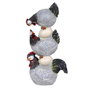 Stacked Chicken and Egg Hand Painted Garden Statue, 12 Inch | Shop Garden Decor by Exhart