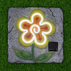 Solar Yellow Flower Stepping Stone, 10 Inch | Shop Garden Decor by Exhart