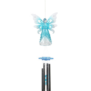 Large Solar Acrylic Blue Angel Wind Chime, 6.5 by 42 Inches | Shop Garden Decor by Exhart