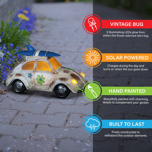 Solar Retro Bug Garden Statue, 7 Inch | Shop Garden Decor by Exhart