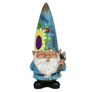 Blue Garden Gnome Statue with Trowel, 12 Inch | Shop Garden Decor by Exhart