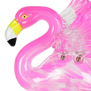 2 Piece Solar Pink Flamingo WindyWing Stakes with Pink LED lights, 4.5 by 27.5 Inches | Shop Garden Decor by Exhart