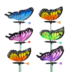 6 Piece 4" WindyWings Butterfly Plant Stake Assortment, 6 x 4.5 x 16 Inches | Shop Garden Decor by Exhart