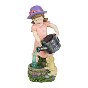 Solar Girl Pouring Water Garden Statue, 12 Inch | Shop Garden Decor by Exhart