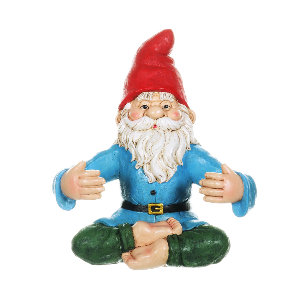 Good Time Two Drink Holding Lotus-Sitting Yoga Gnome Statue, 10 by 11.5 Inches
