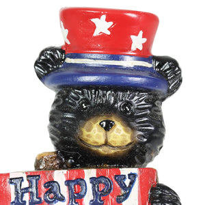 3 Piece Patriotic Bears with Inspirational Signs Pot Stake Assortment, 2.5 by 8.5 Inches | Shop Garden Decor by Exhart