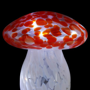 Solar Red Glass Mushroom Stake, 4.5 x 18 Inches | Shop Garden Decor by Exhart