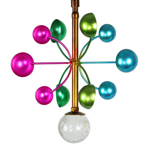 Art-In-Motion Colorful Hanging Metal Cup Spinner with Glass Crackle Ball, 9.5 by 13 Inches | Shop Garden Decor by Exhart