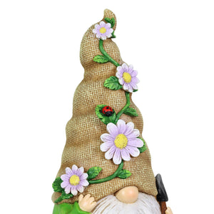 Hand Painted Burlap Hat Garden Gnome Statuary with a Spade, 6 by 10.5 Inches | Shop Garden Decor by Exhart