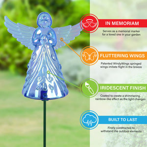 2 Piece Blue Angel WindyWing Garden Stakes, 4.5 by 30 Inches | Shop Garden Decor by Exhart