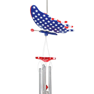 WindyWing Patriotic Butterfly Wind Chime, 8 by 18 Inches | Shop Garden Decor by Exhart