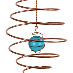 2 Piece Copper and Silver Metal Spinning Spiral with Crystal Accents Hanging Decor, 15.5 Inches | Shop Garden Decor by Exhart